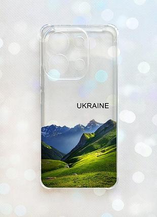 Чохол з потовщеними кутами на xiaomi redmi note 13 4g карпати україна (принт 409)