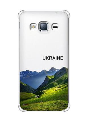 Чехол с утолщенными углами на samsung galaxy j3(2016) j310 карпаты украина (принт 409)