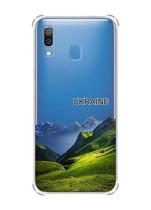 Чехол с утолщёнными углами на samsung galaxy a30 (2019) / a20 (2019) карпаты украина (принт 409)