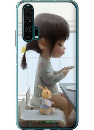 Чехол на huawei honor 20 pro милая девочка с зайчиком "4039u-1702-10746"