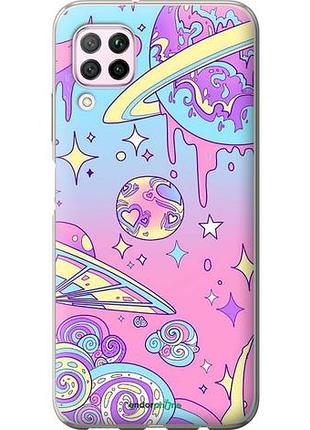 Чехол на huawei p40 lite розовая галактика "4146u-1887-10746"