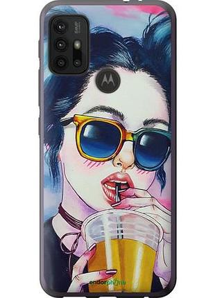 Чехол на motorola moto g20 арт-девушка в очках "3994u-2461-10746"