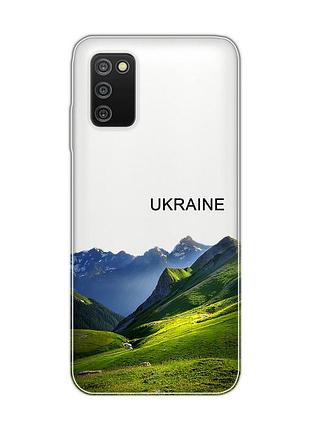 Прозорий чохол на samsung galaxy a03s карпати україна (принт 409)