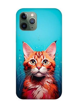 Чехол на iphone 12 / 12 pro кошка (принт 408)