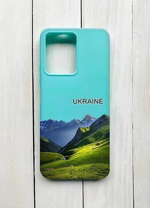 Матовий чохол на xiaomi redmi note 12 бірюзовий карпати україна (принт 409)