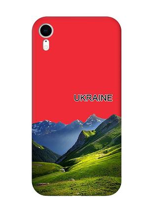 Матовый красный чехол на apple iphone xr карпаты украина (принт 409)