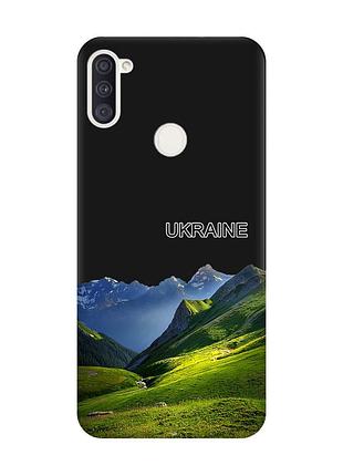 Матовий чорний чохол на samsung galaxy a11 карпати україна (принт 409)