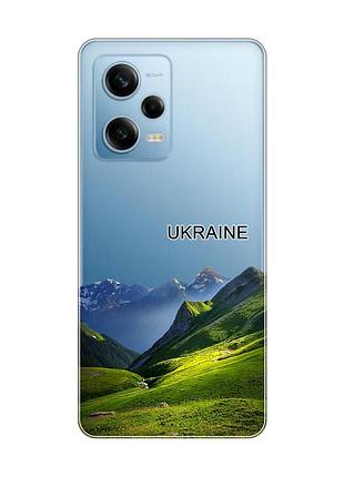 Прозрачный чехол на xiaomi redmi note 12 5g карпаты украина (принт 409)