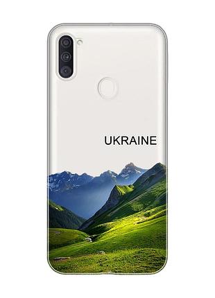 Прозорий чохол на samsung galaxy a11 карпати україна (принт 409)