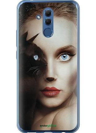 Чехол на huawei mate 20 lite взгляд женщины и кошки "4041u-1575-10746"