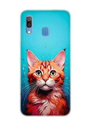 Чехол на samsung galaxy a30 (2019)/a20 (2019) кошка (принт 408)