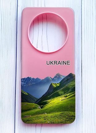 Матовый розовый чехол на xiaomi redmi 14c/poco c75 карпаты украина (принт 409)