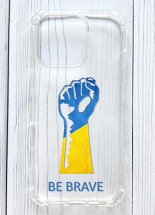 Чехол с утолщёнными углами на iphone 16 pro отвага украина (принт 43)