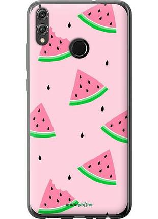 Чехол на huawei honor 8x розовый арбуз "4314u-1596-10746"