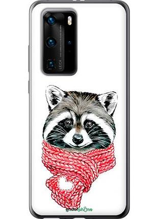 Чехол на huawei p40 pro енот в шарфе "4688u-1839-10746"