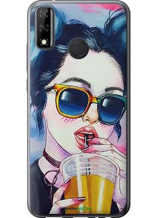 Чехол на huawei y8s арт-девушка в очках "3994u-2027-10746"