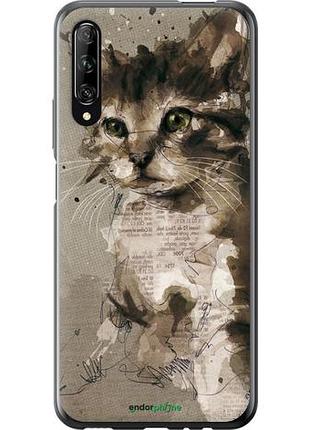 Чехол на huawei p smart pro котёнок из пятен и линий "119u-1906-10746"