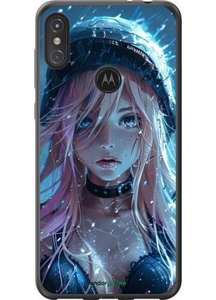 Чохол на motorola one power аніме-діва під дощем "6120u-1588-10746"