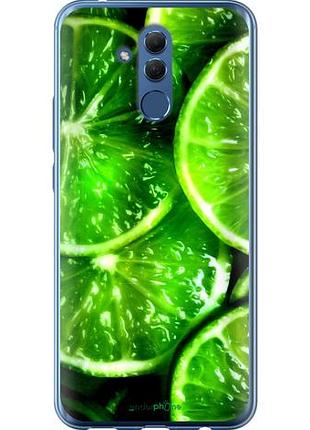 Чехол на huawei mate 20 lite зелёные дольки лимона "852u-1575-10746"