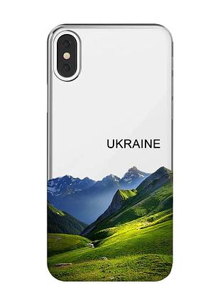 Прозорий чохол на iphone x / xs карпати україна (принт 409)