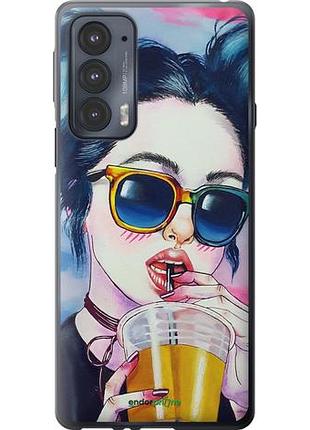 Чехол на motorola edge 20 арт-девушка в очках "3994u-2497-10746"