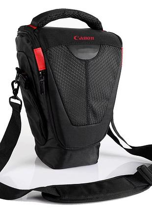 Профессиональная вертикальная сумка для фотоаппарата canon 31 см черный с красным ( код: ibf082br1 )
