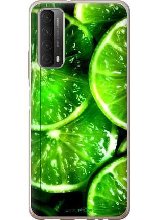 Чехол на huawei p smart 2021 зелёные дольки лимона "852u-2100-10746"