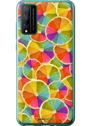 Чехол на huawei honor play 4t pro разноцветные дольки лимона "861u-1914-10746"