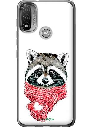 Чехол на motorola e20 енот в шарфе "4688u-2509-10746"