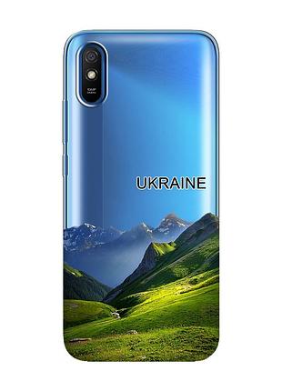 Прозрачный чехол на xiaomi redmi 9a карпаты украина (принт 409)