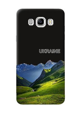 Матовий чорний чохол на samsung galaxy j7(2016) j710 карпати україна (принт 409)