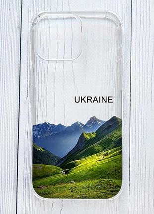 Чехол с утолщёнными углами на iphone 16 pro max карпаты украина (принт 409)