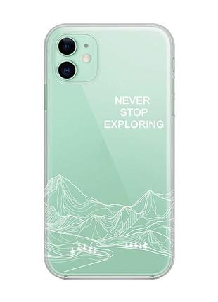 Прозрачный чехол на apple iphone 11 (6,1) путешествуй (принт 407)