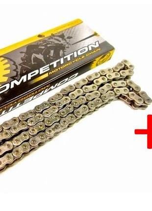Ланцюг посилений (sfr) 428н*128l gold +подарунок смазка k2 chain lube off road