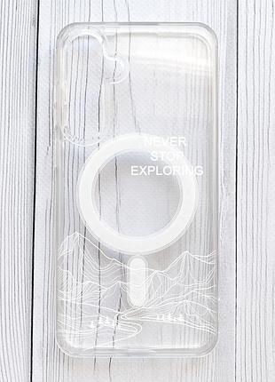 Магнитный чехол на samsung galaxy s24 plus с поддержкой magsafe путешествуй (принт 407)