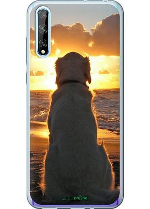 Чехол на huawei p smart s закат и собака "3966u-1813-10746"