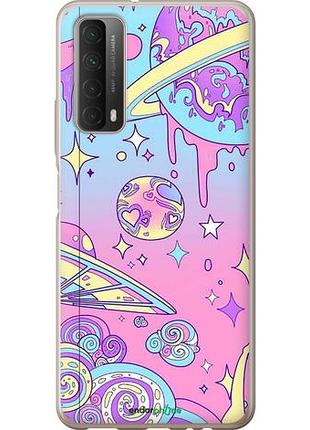 Чехол на huawei p smart 2021 розовая галактика "4146u-2100-10746"