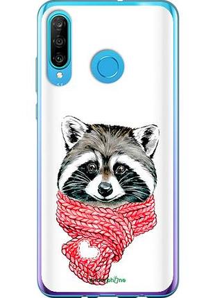 Чехол на huawei p30 lite енот в шарфе "4688u-1651-10746"
