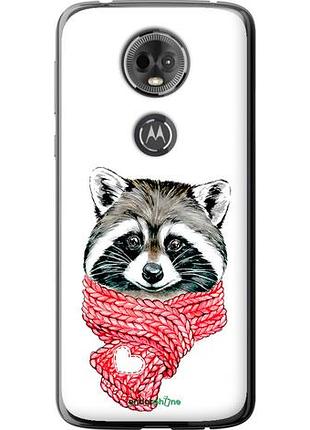 Чехол на motorola moto e5 plus енот в шарфе "4688u-1412-10746"
