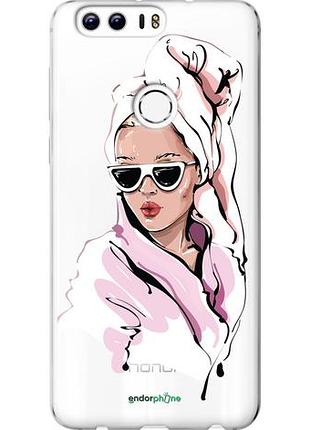 Чехол на huawei honor 8 девушка в очках 2 "4714u-351-10746"