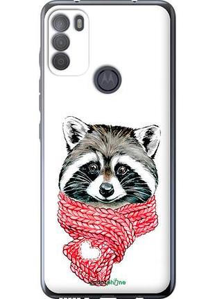 Чехол на motorola g50 енот в шарфе "4688u-2354-10746"