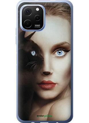 Чохол на huawei nova y61 погляд жінки та кішки "4041u-2983-10746"