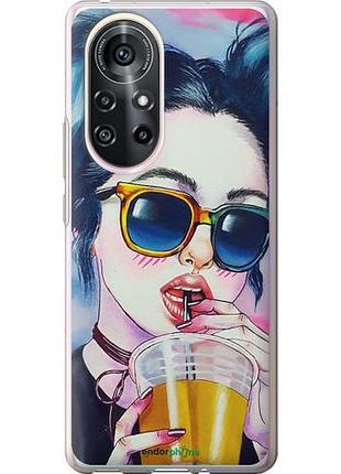 Чехол на huawei nova 8 pro арт-девушка в очках "3994u-2246-10746"