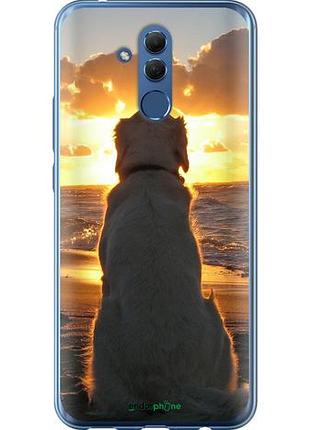 Чехол на huawei mate 20 lite закат и собака "3966u-1575-10746"
