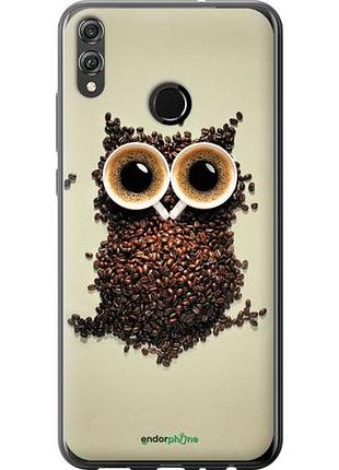 Чехол на huawei honor 8x сова из кофе "777u-1596-10746"