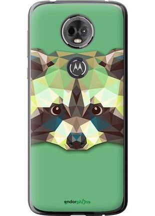 Чехол на motorola moto e5 plus енот "1217u-1412-10746"