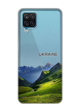 Прозрачный чехол на samsung galaxy a12 4g карпаты украина (принт 409)