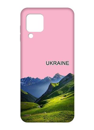 Матовый розовый чехол на samsung galaxy m32/a22/m22 4g карпаты украина (принт 409)