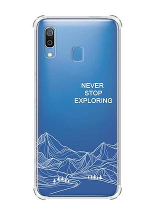 Чехол с утолщёнными углами на samsung galaxy a30 (2019) / a20 (2019) путешествуй (принт 407)