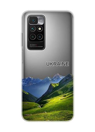 Прозрачный чехол на xiaomi redmi 10/10 (2022) карпаты украина (принт 409)